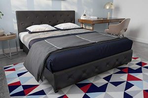 DHP Dakota Upholstered Faux Leather Platform Bed with Wooden Slat Support